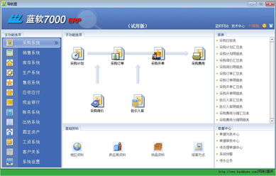 蓝软7000erp 生产企业管理系统 官方版 v3.91 安装版 软件界面 清风绿色下载